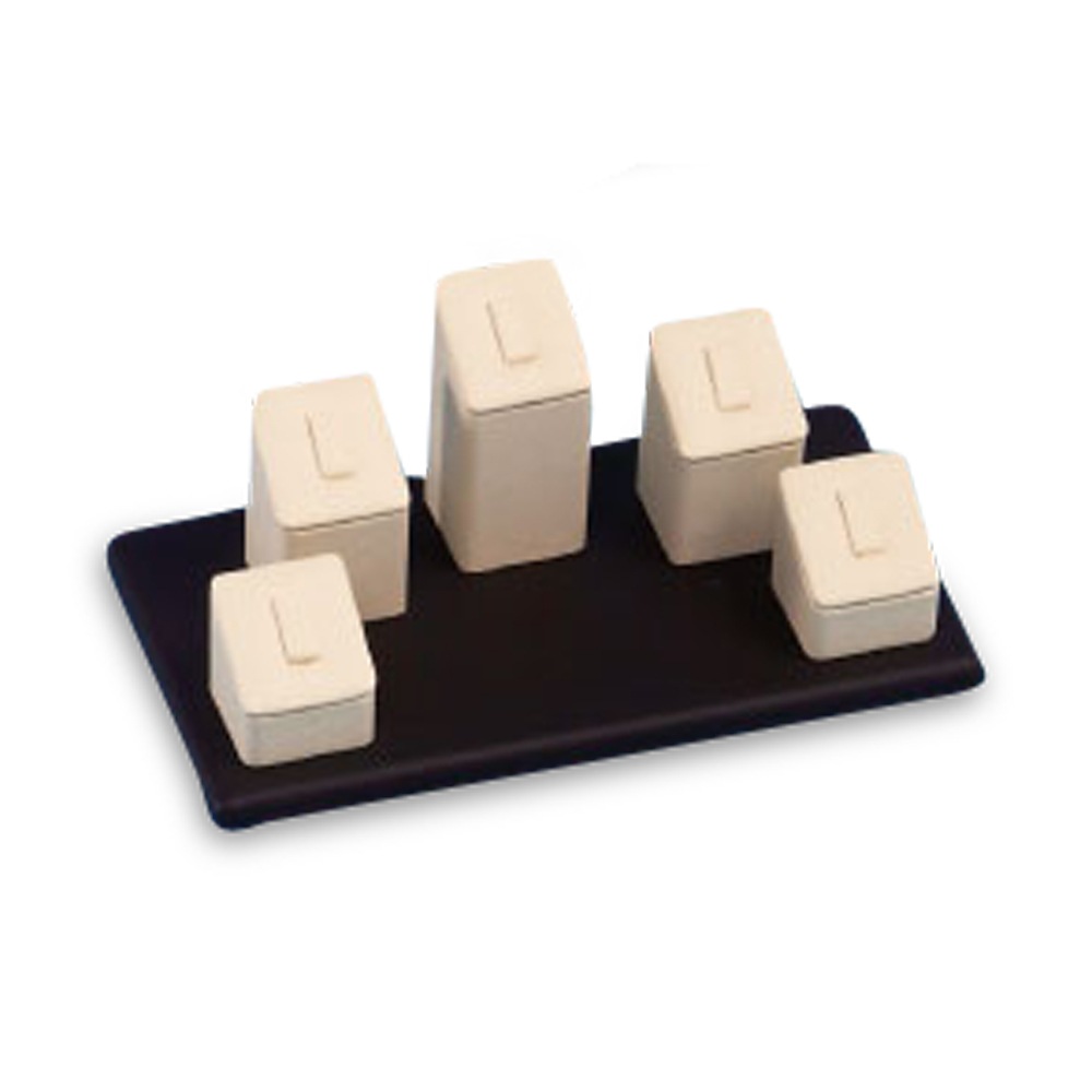 Chocolate/Beige Leatherette 5 Clip Ring Tower