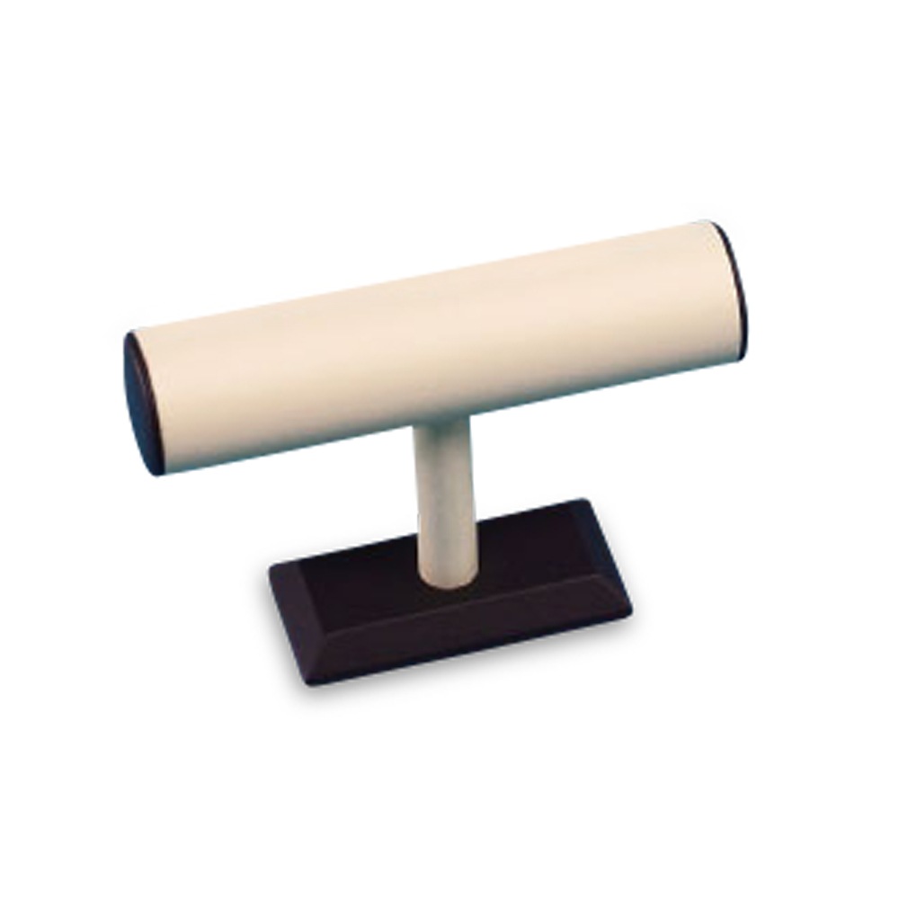 Chocolate/Beige Leatherette Bangle T-Bar