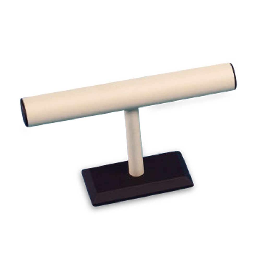 Chocolate/Beige Leatherette Medium Bangle T-Bar