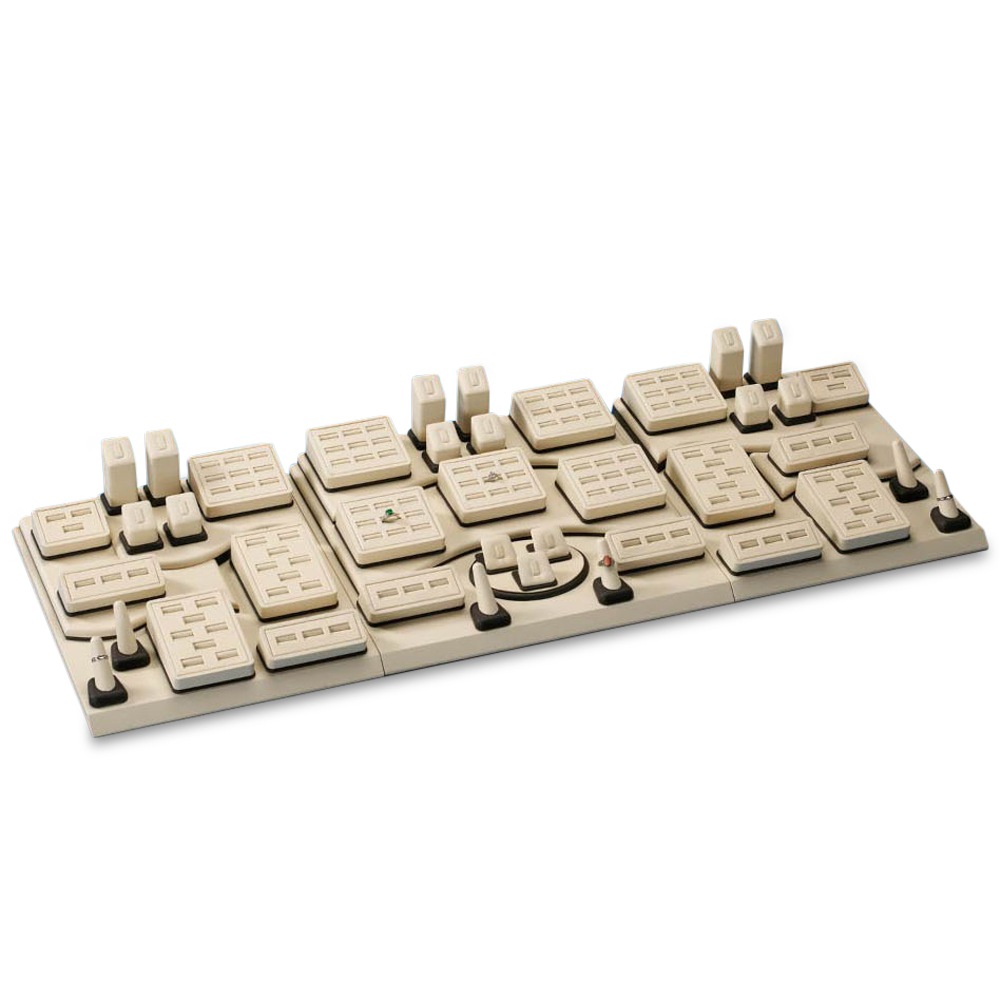 Chocolate/Beige Leatherette Showcase Display Set