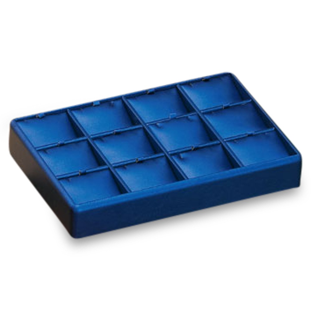 Navy Blue Leatherette 12 Pendant Tray