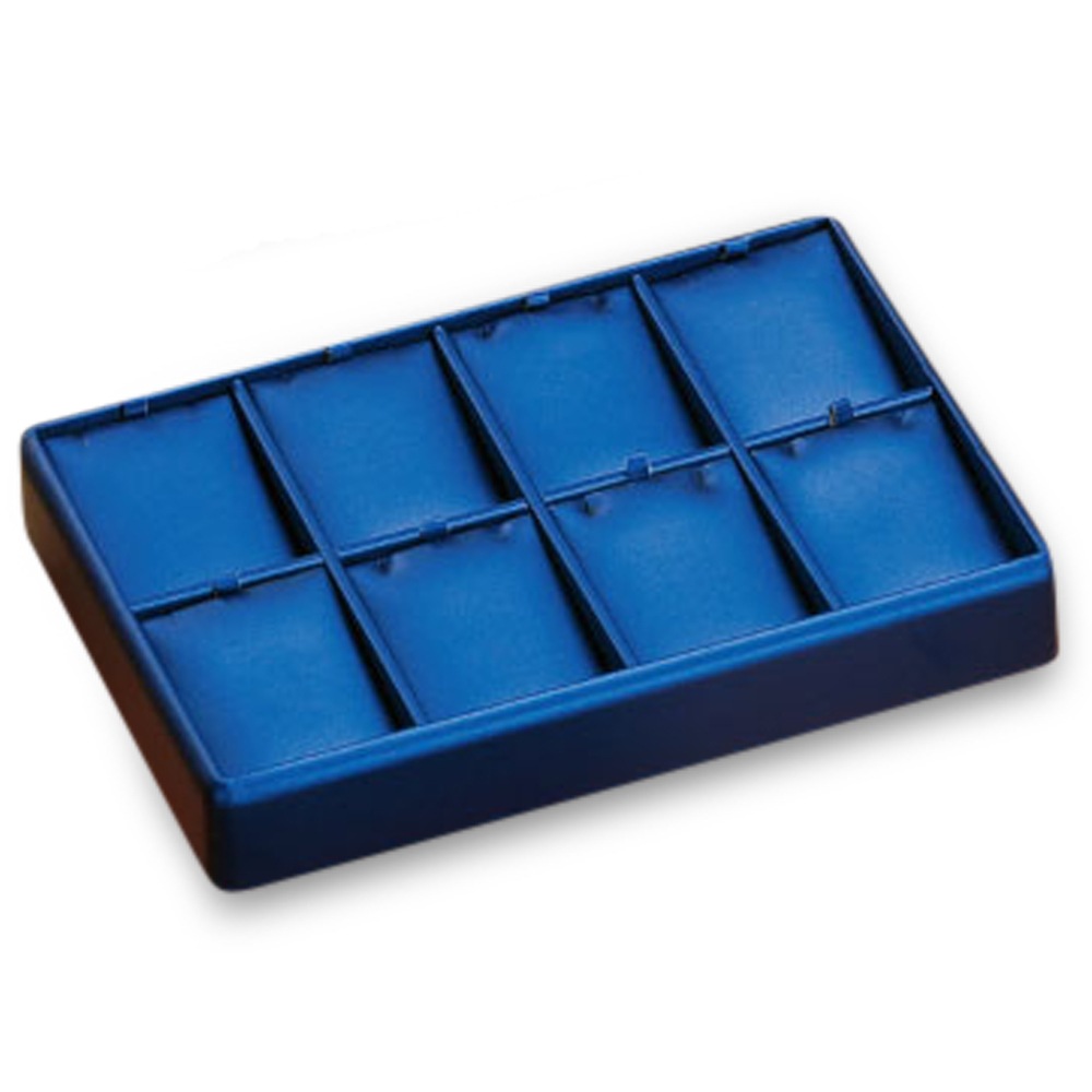 Navy Blue Leatherette 8 Pendant Tray