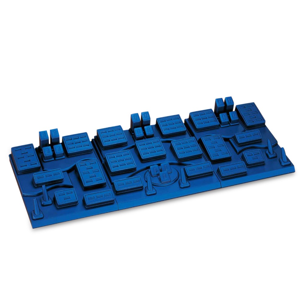 Blue Leatherette Showcase Display Set