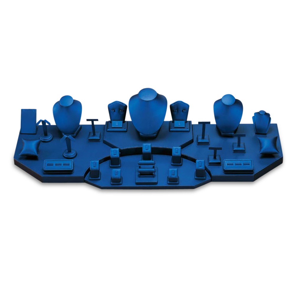4' Blue Leatherette Showcase Display Set