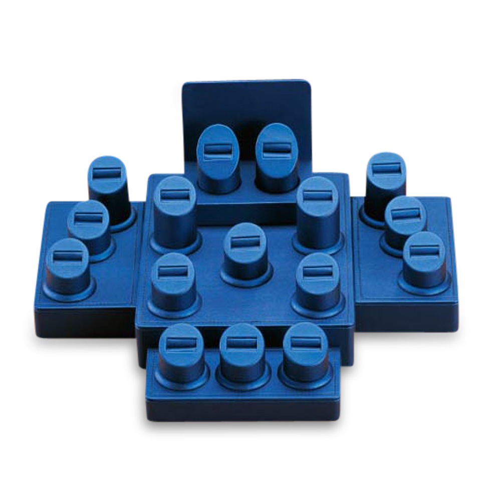 Blue Leatherette Window Display