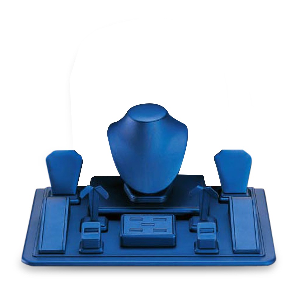 Blue Leatherette Window Display