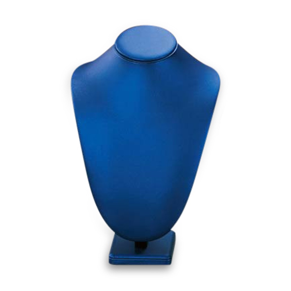 Navy Blue Leatherette X-Large Wood Neckform Stand