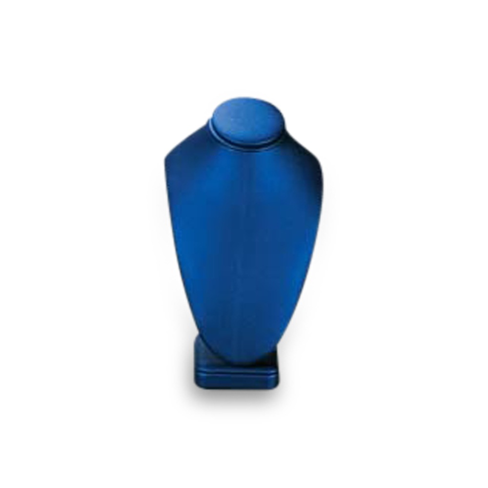 Navy Blue Leatherette Small Wood Neckform Stand