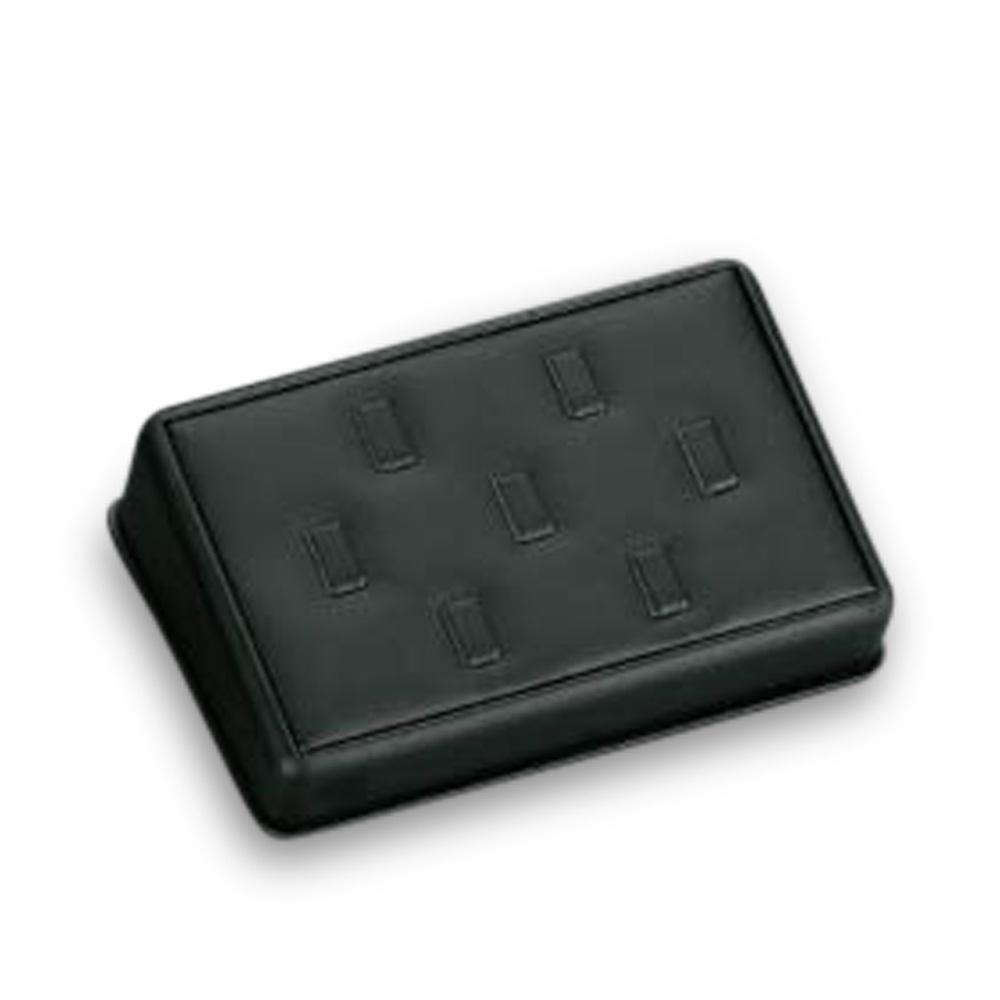 Black Leatherette 7 Clip Ring Stand