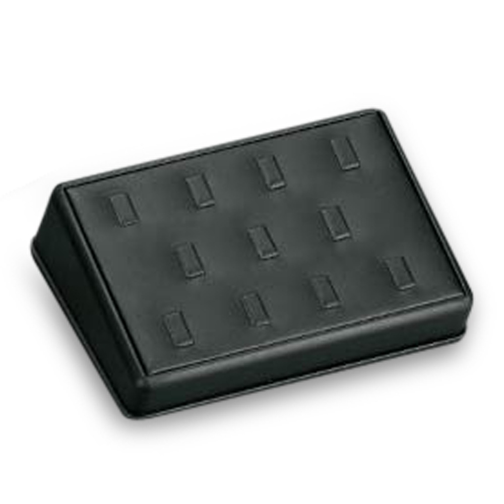 Black Leatherette 11 Clip Ring Stand