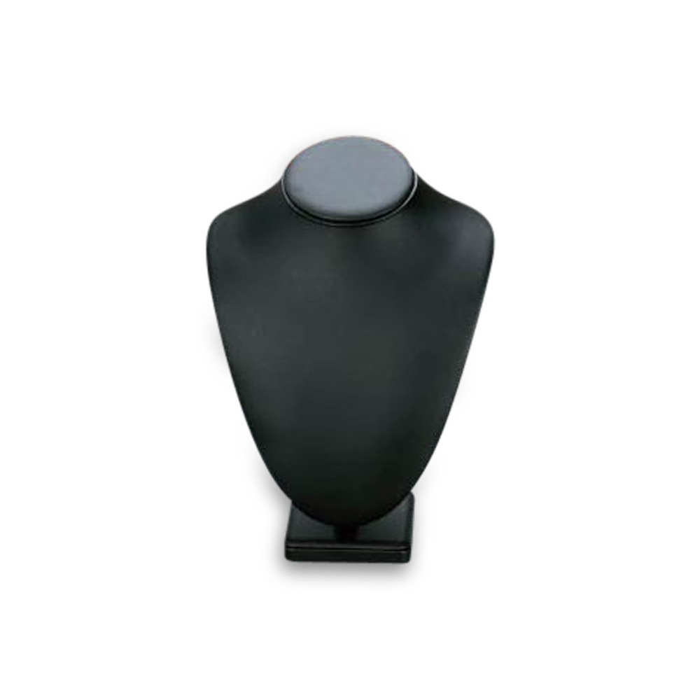 Black Leatherette Large Wood Neckform Stand