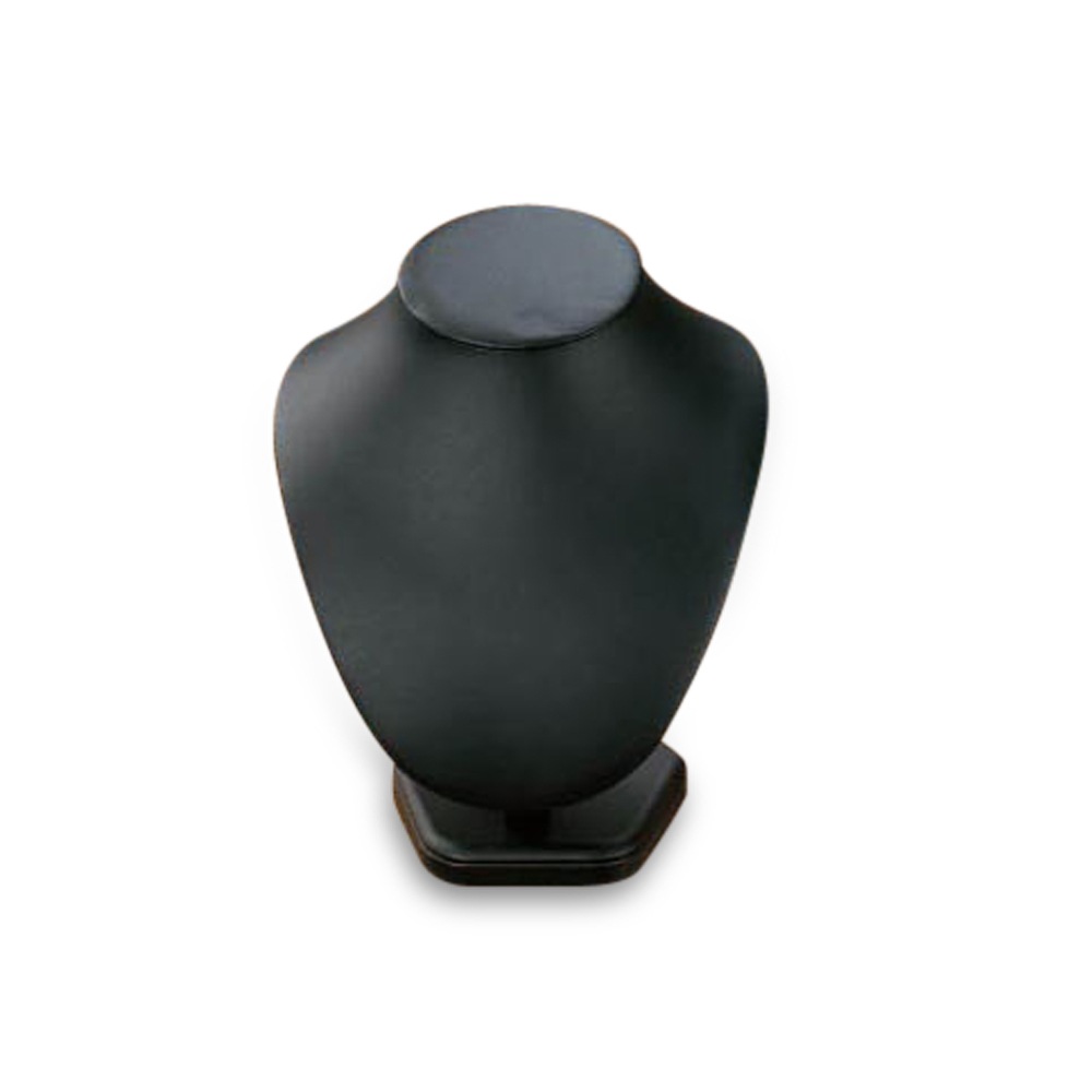 Black Leatherette Large Wood Neckform Stand