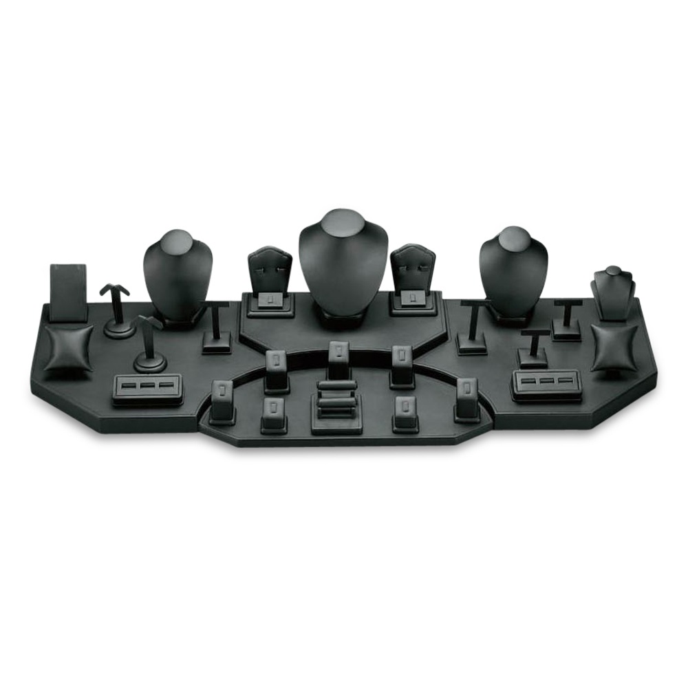 4' Black Leatherette Showcase Display Set