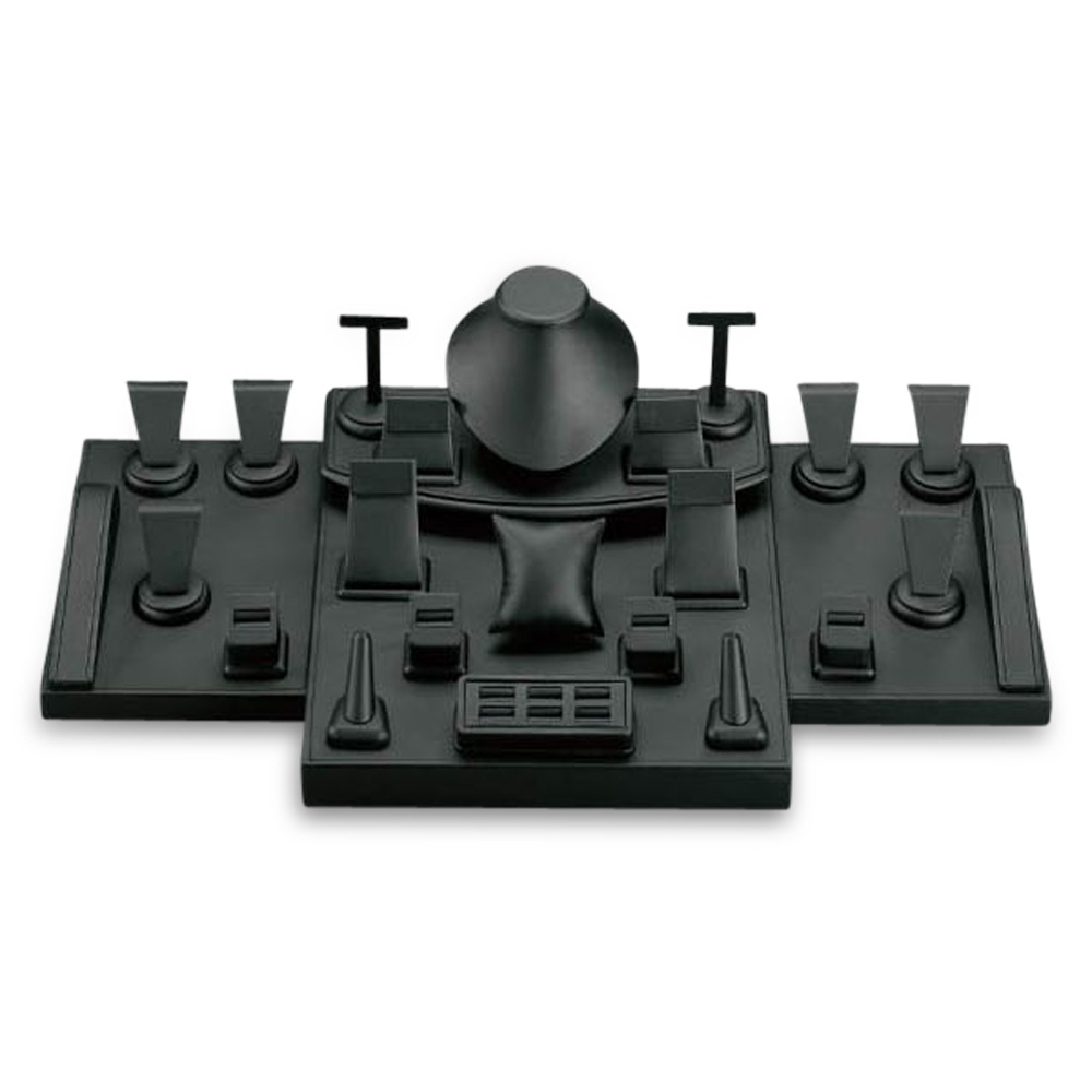 Black Leatherette Showcase Display Set