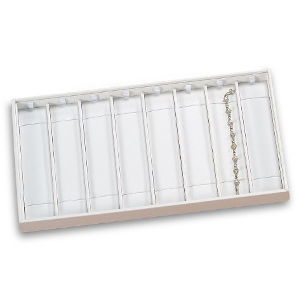 White Leatherette 8 Bracelet/Watch Tray