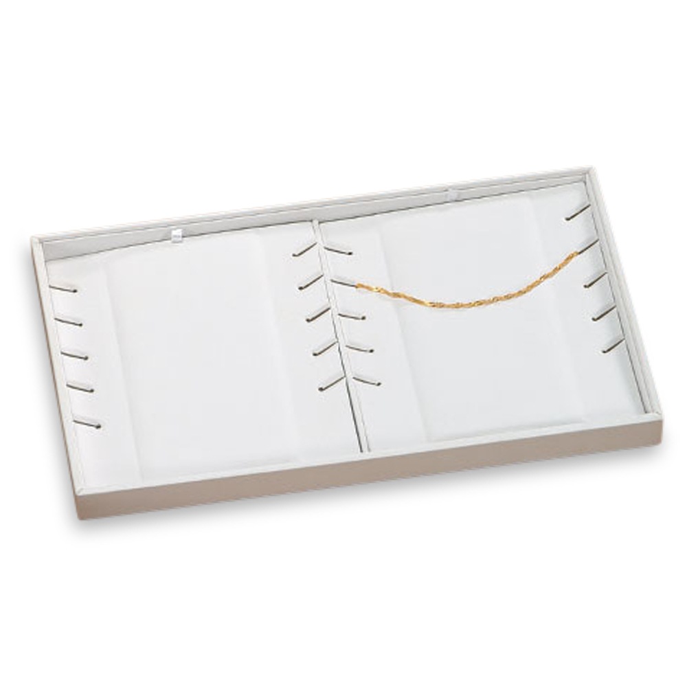 White Leatherette 10 Chain Tray