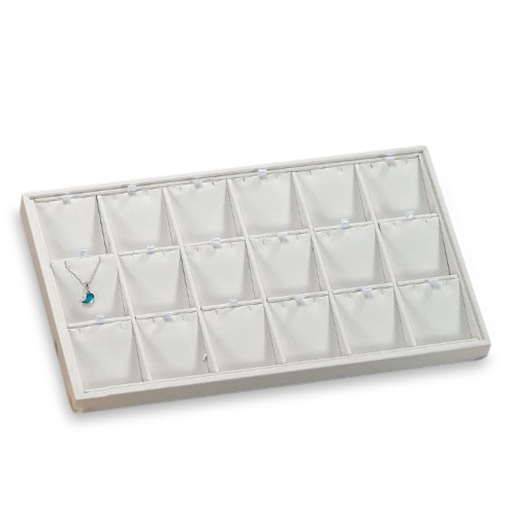 White Leatherette 18 Pendant Tray