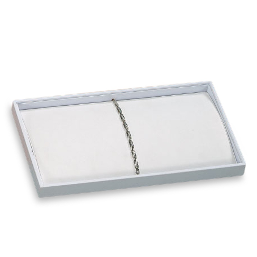 White Leatherette Bracelet Dome Tray