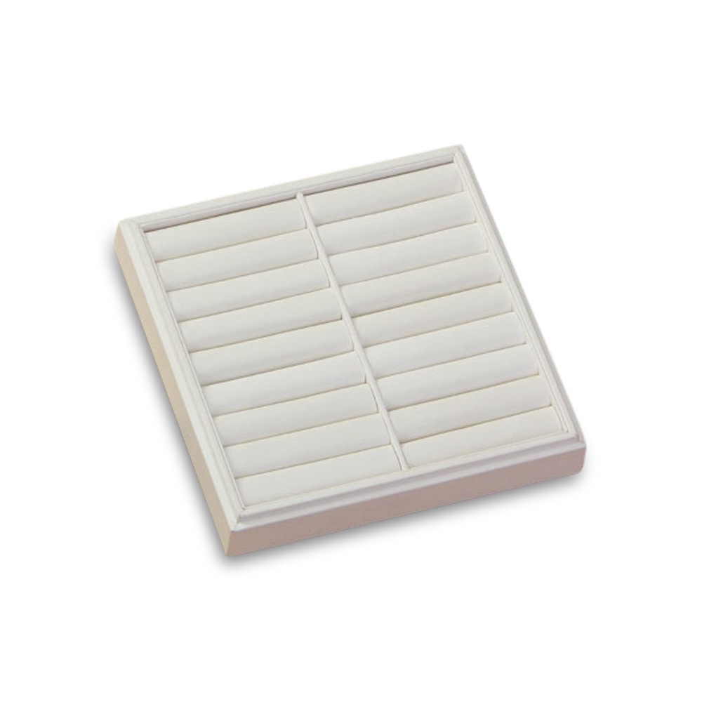 White Leatherette 16 Bangle Tray