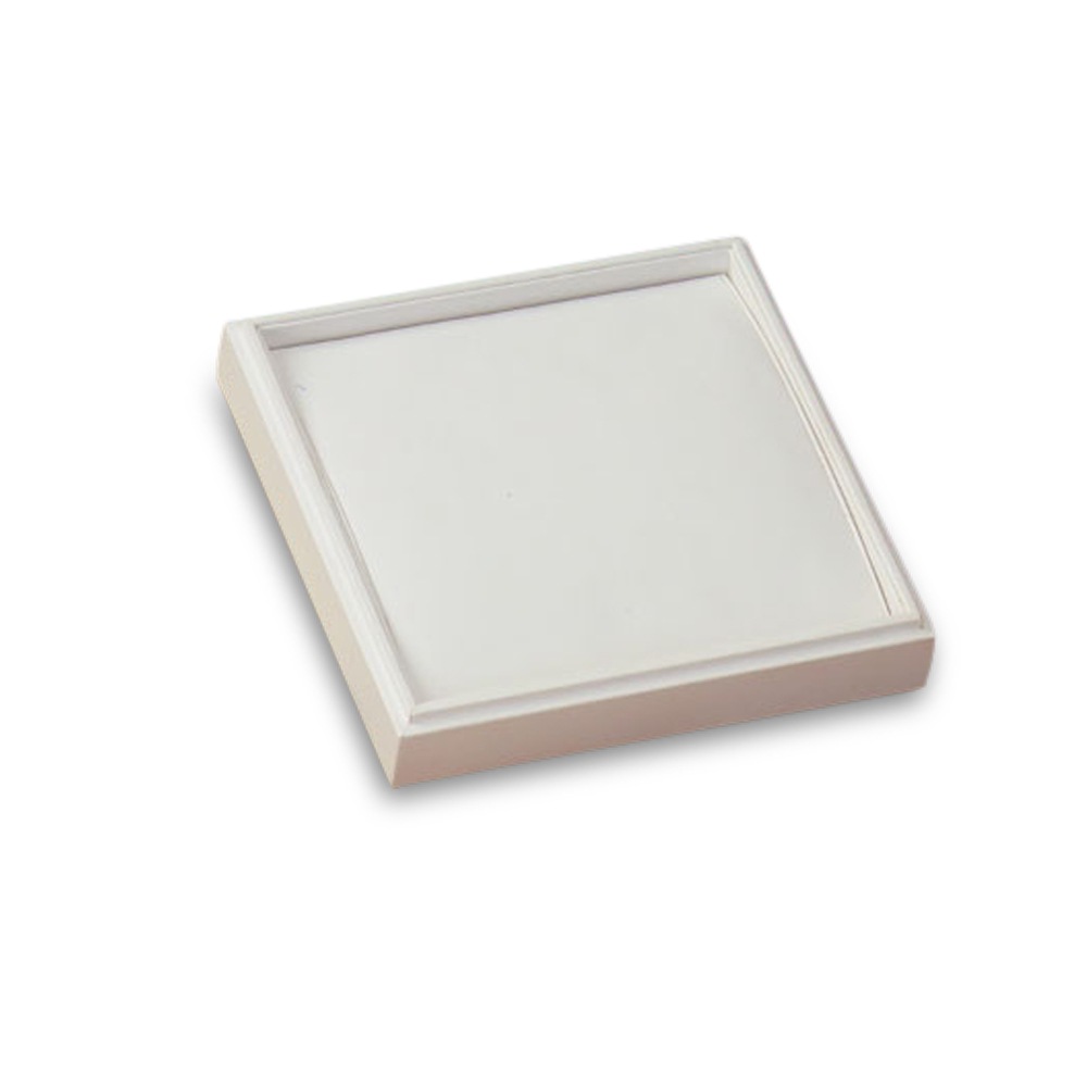White Leatherette Bracelet Dome Tray