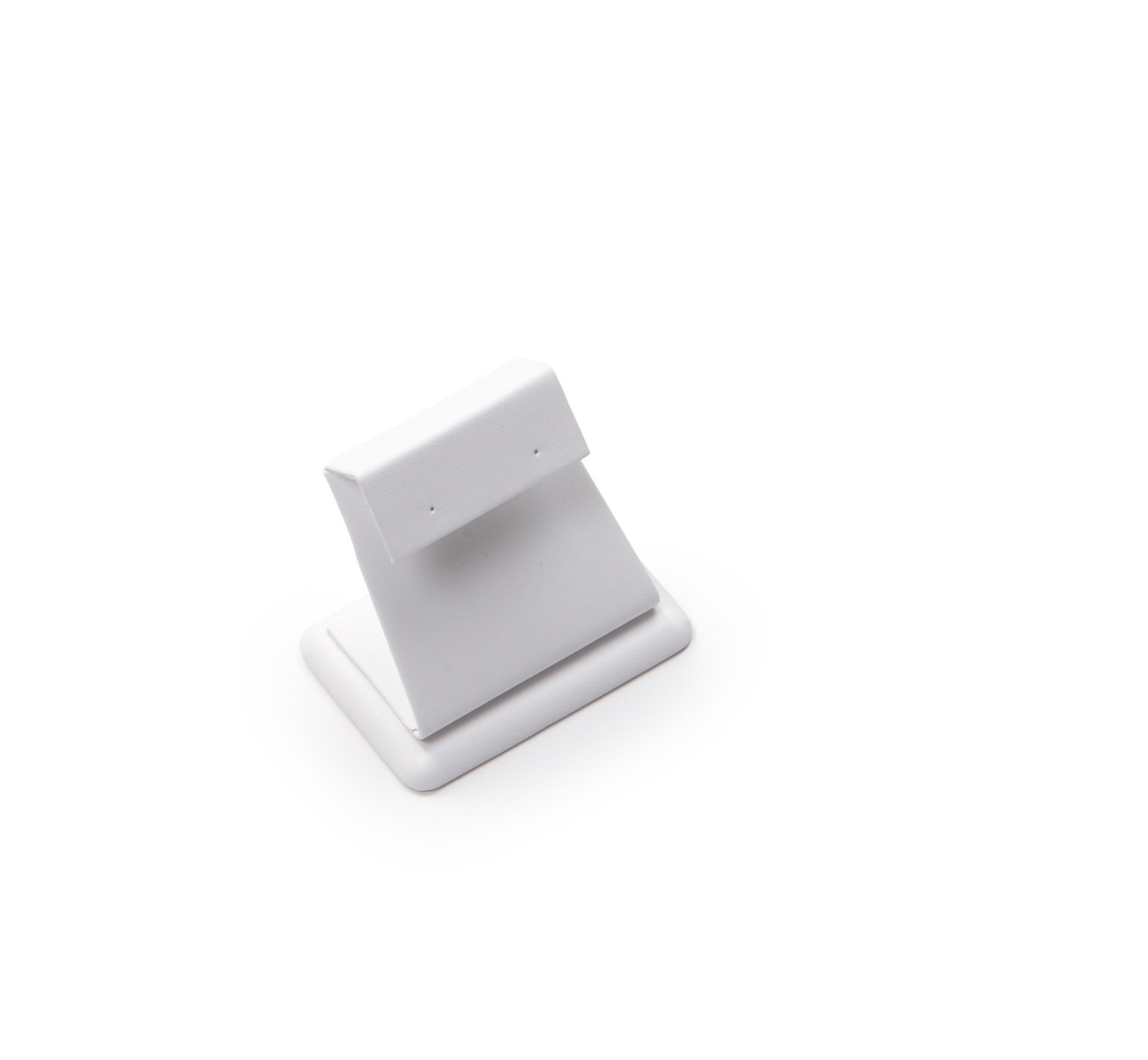 White Leatherette Short Earring Stand