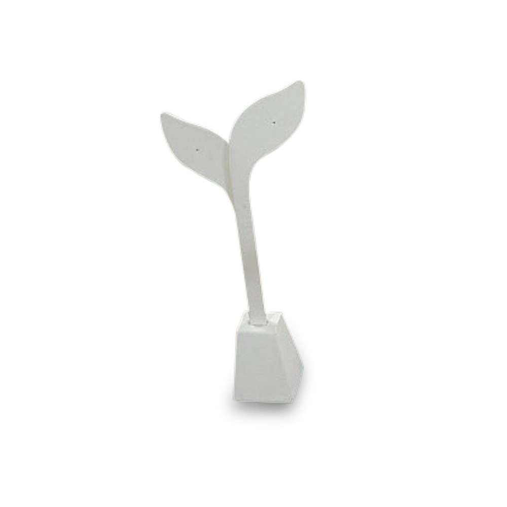 White Leatherette Earring Stand