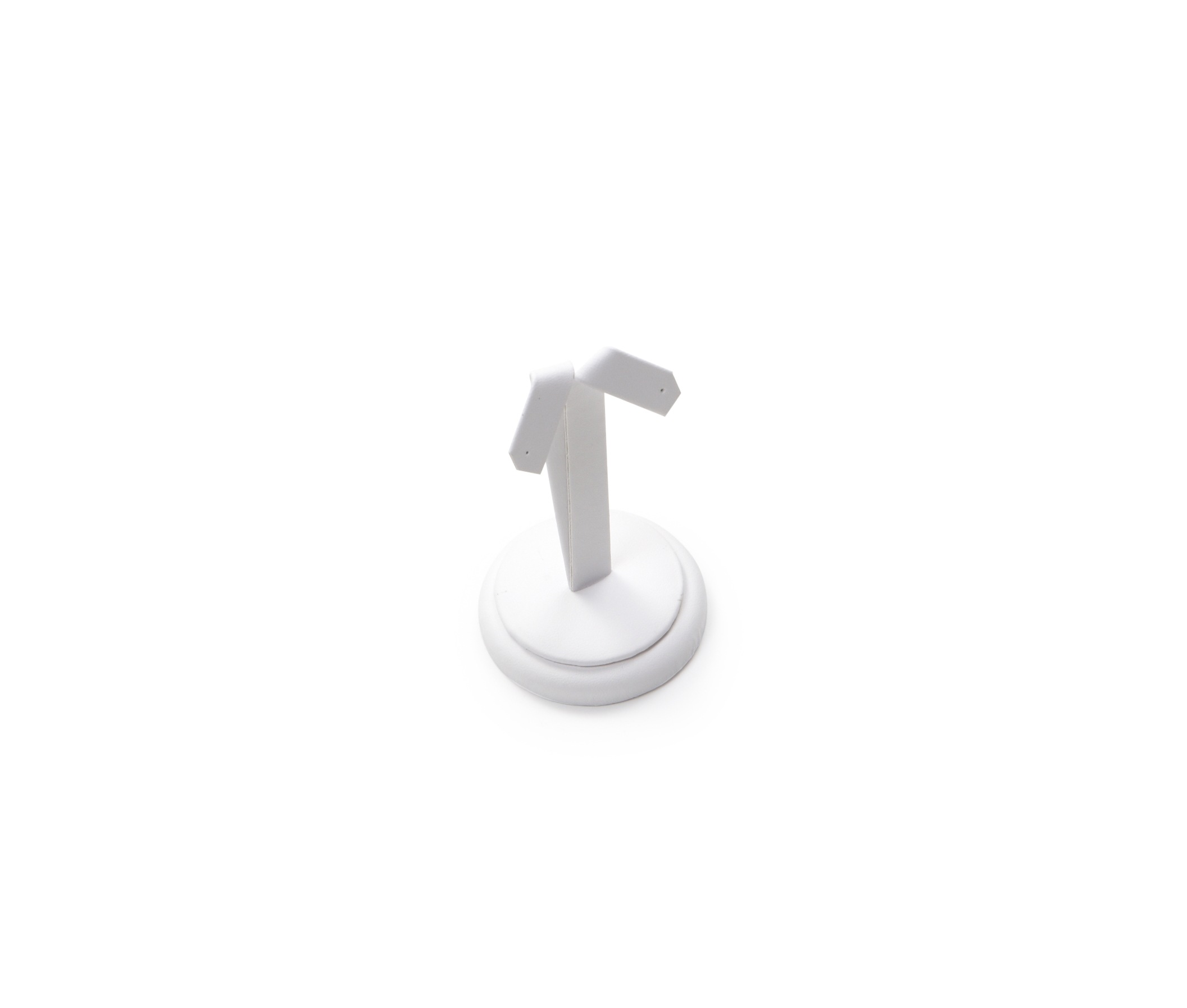 White Leatherette Earring Stand