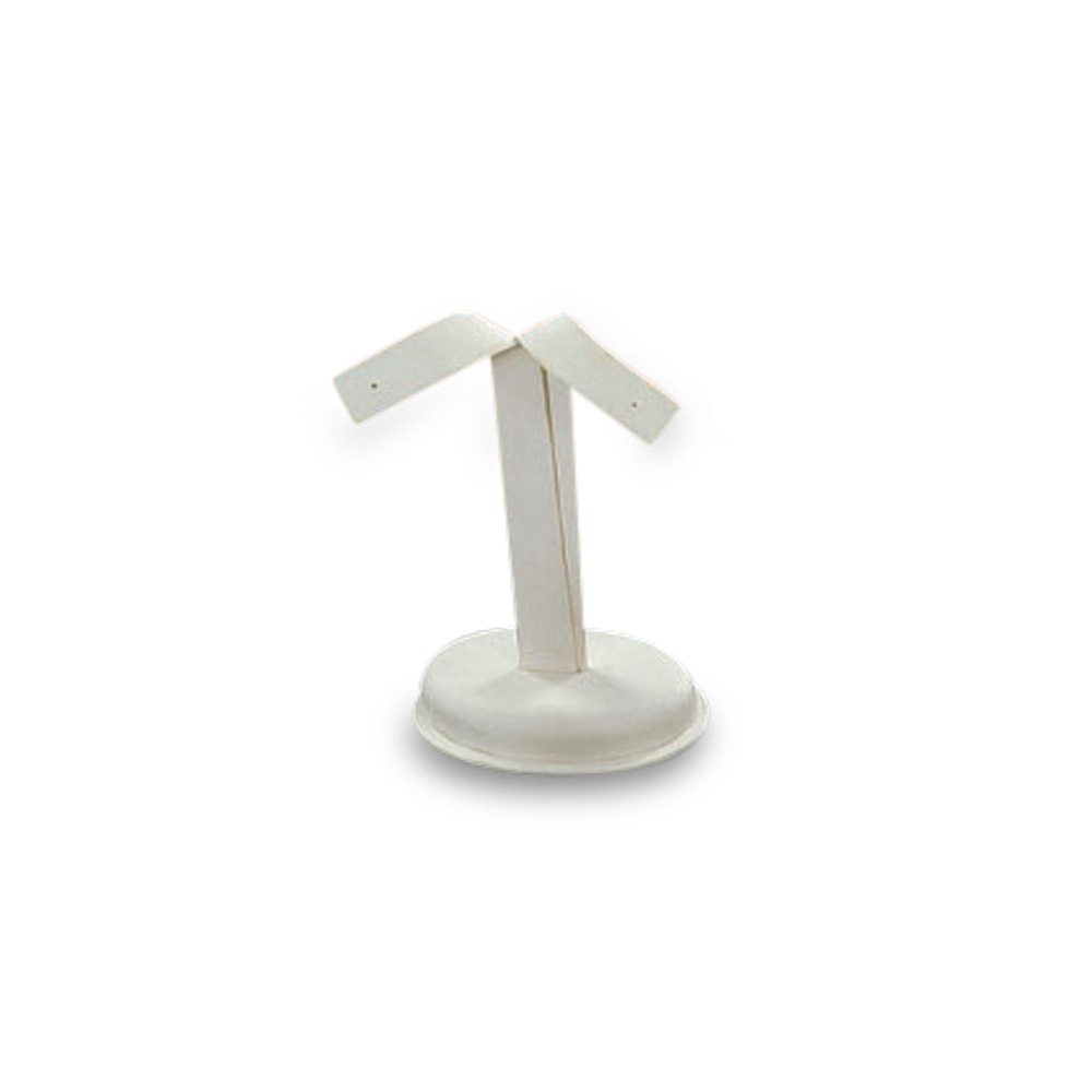 White Leatherette Earring Stand