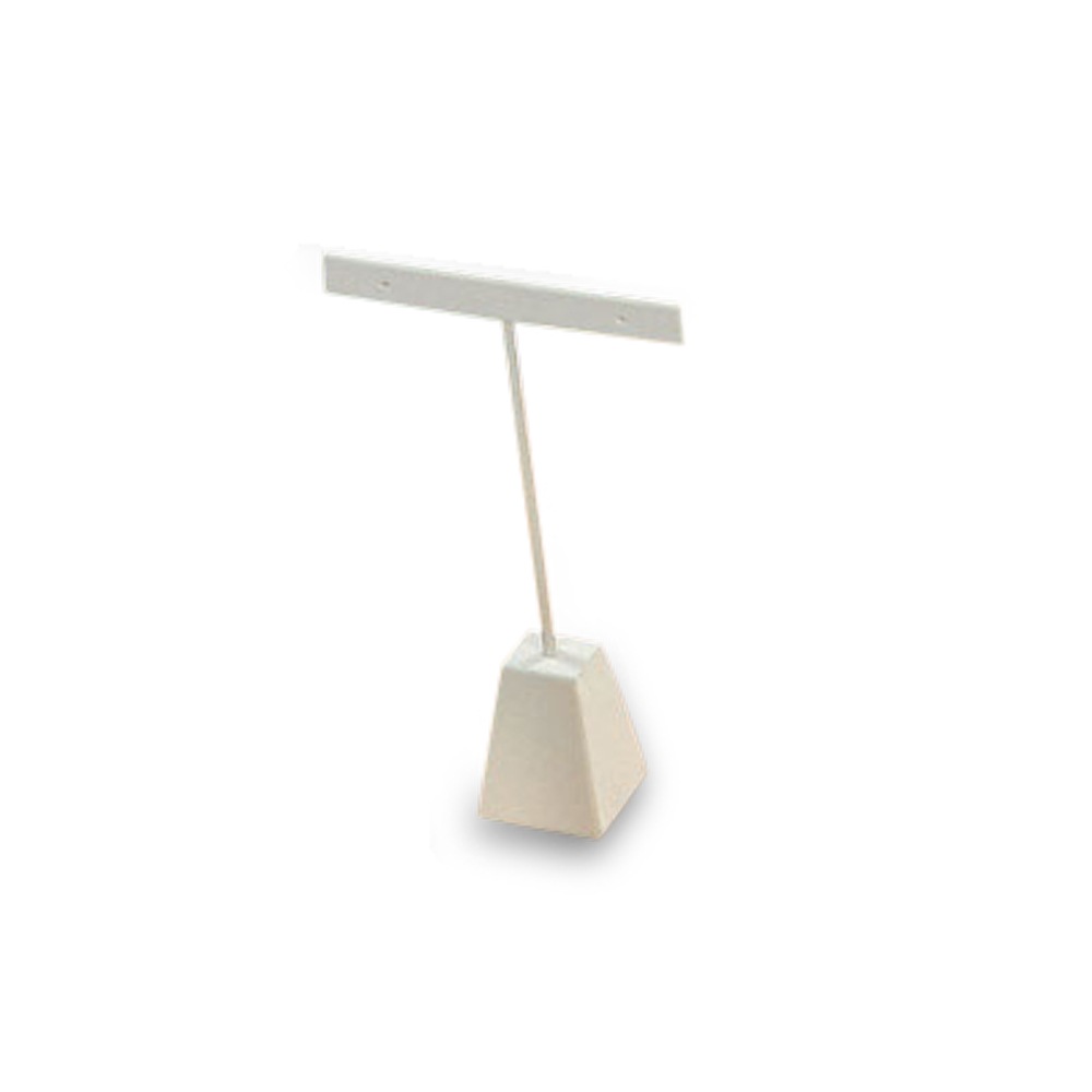White Leatherette Earring Stand