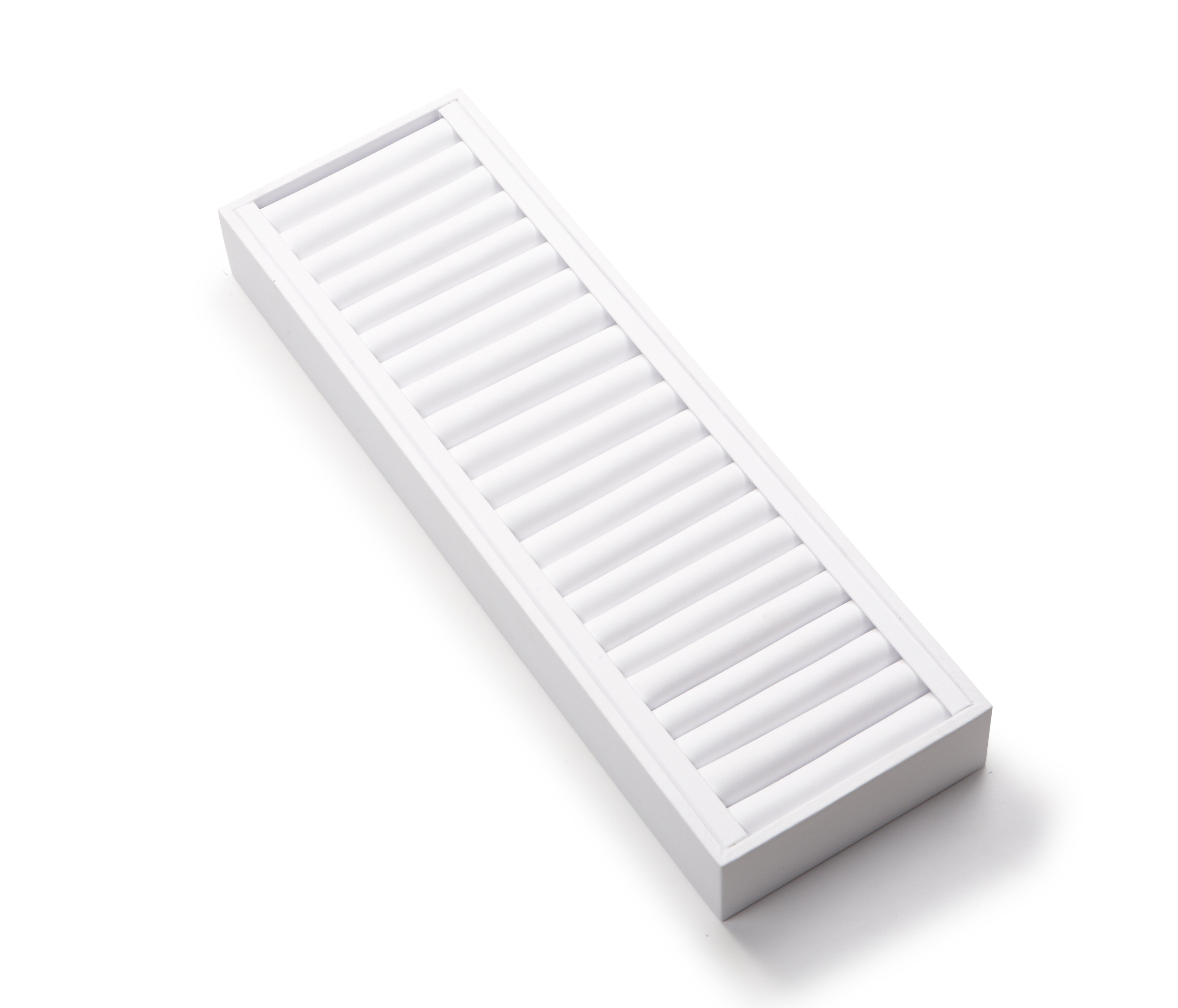 White Leatherette Long Bangle Holder