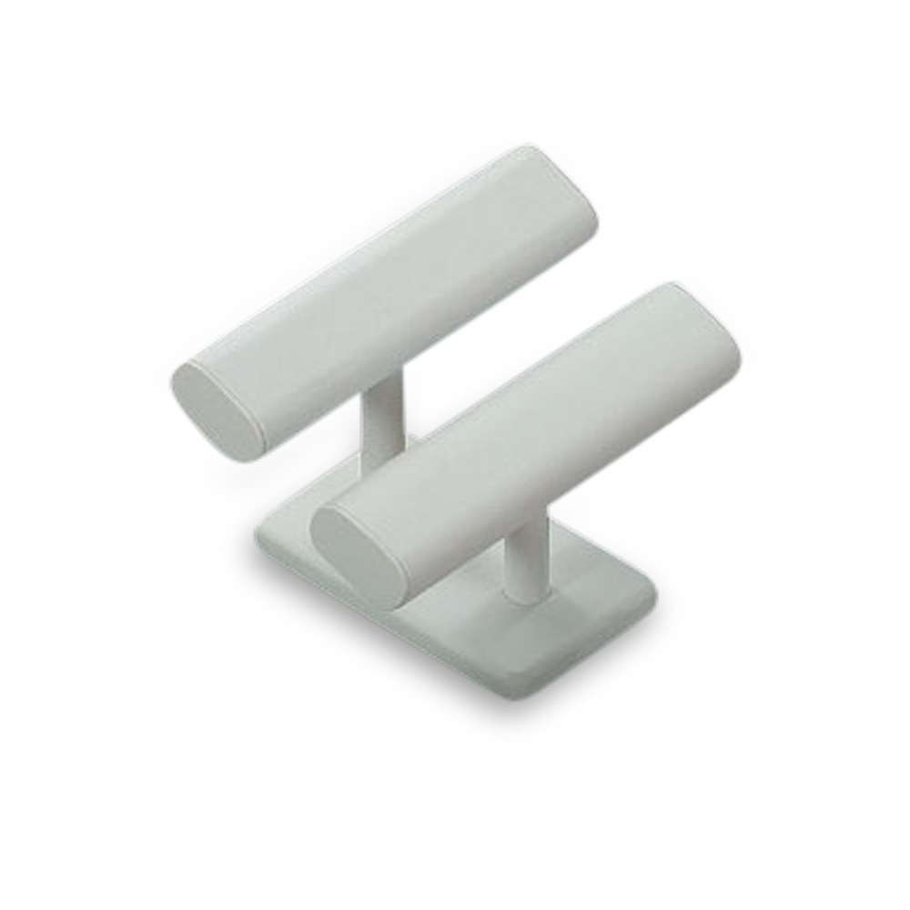 White Leatherette Twin Watch T Bar