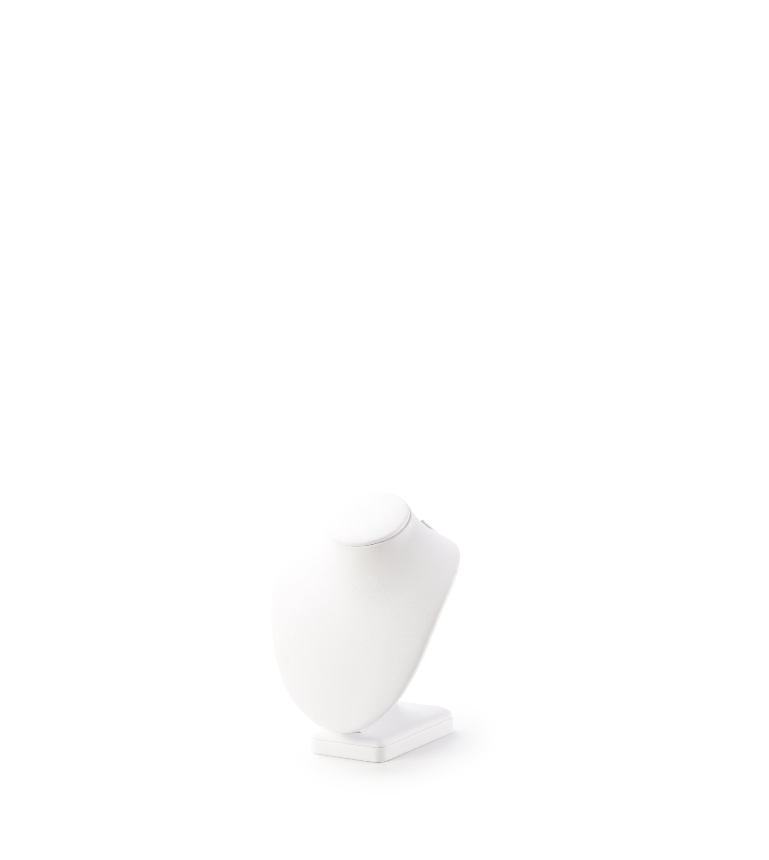 White Leatherette Small Wood Neckform Stand
