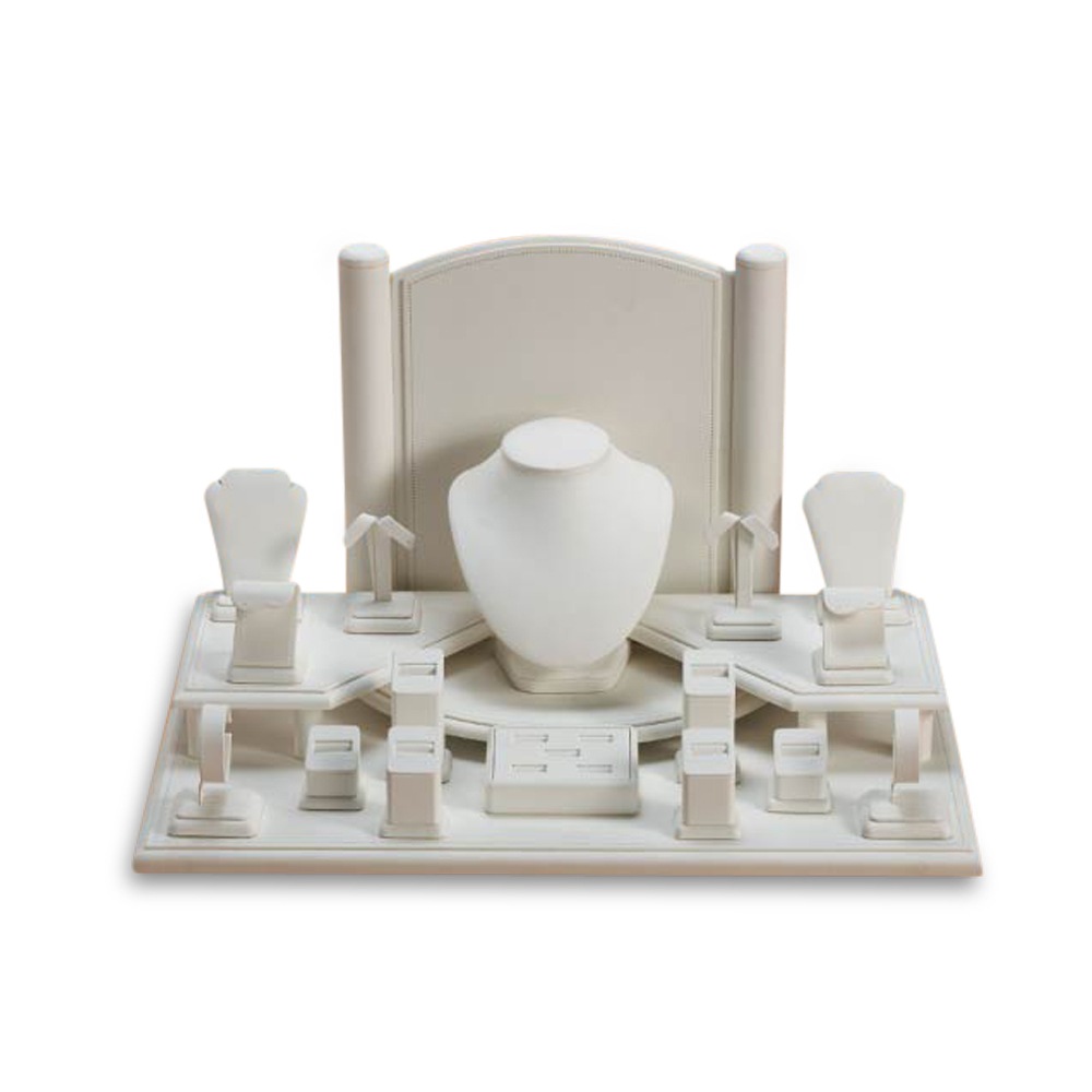 White Leatherette Window Display