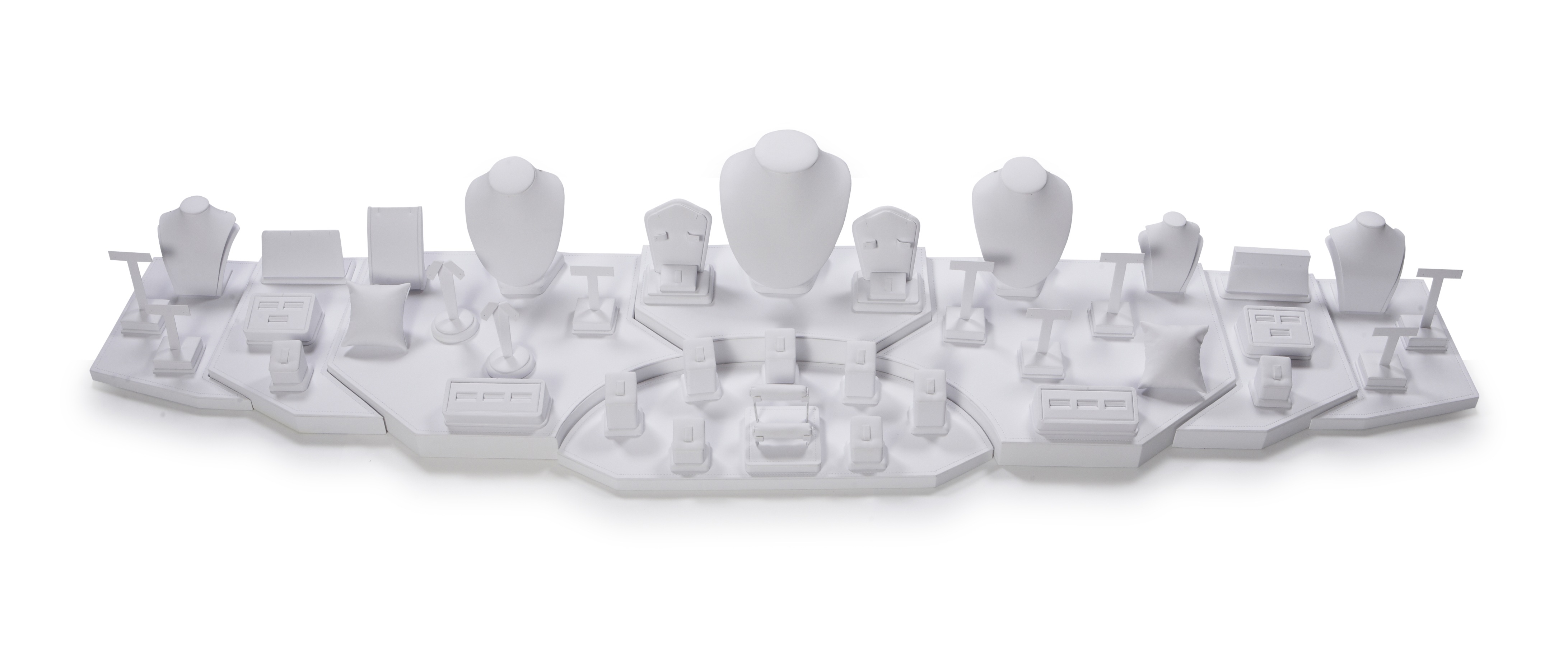 White Leatherette 6' Showcase Display Set