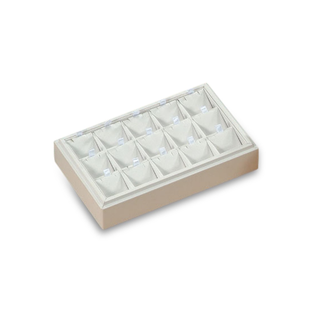 White Leatherette 15 Pendant Tray