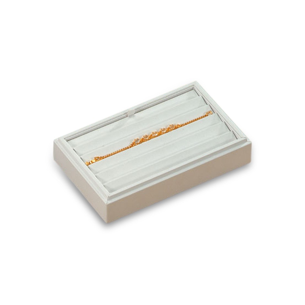 White Leatherette 6 Bracelet Tray
