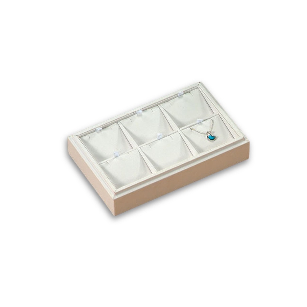White Leatherette 6 Pendant Tray