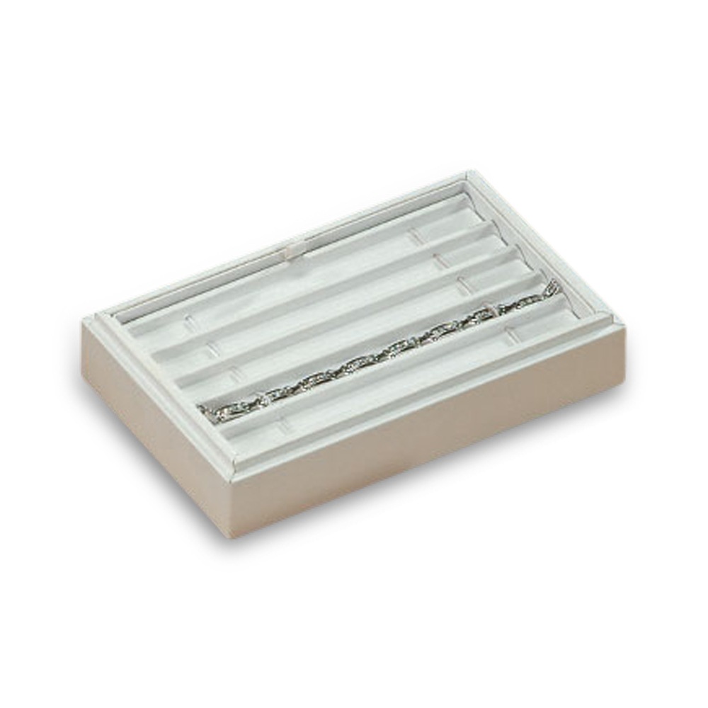 White Leatherette 5 Bracelet Tray