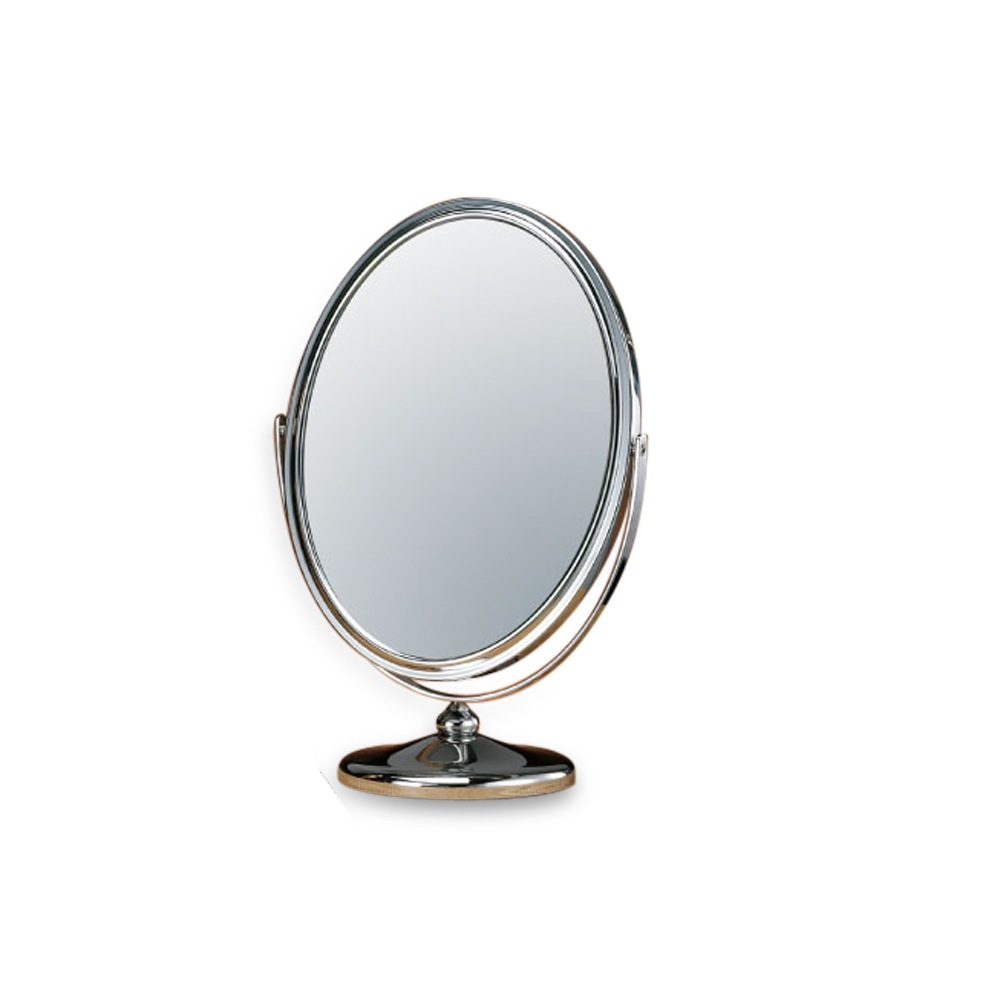 Oval Silver Finished Two Side Mirror