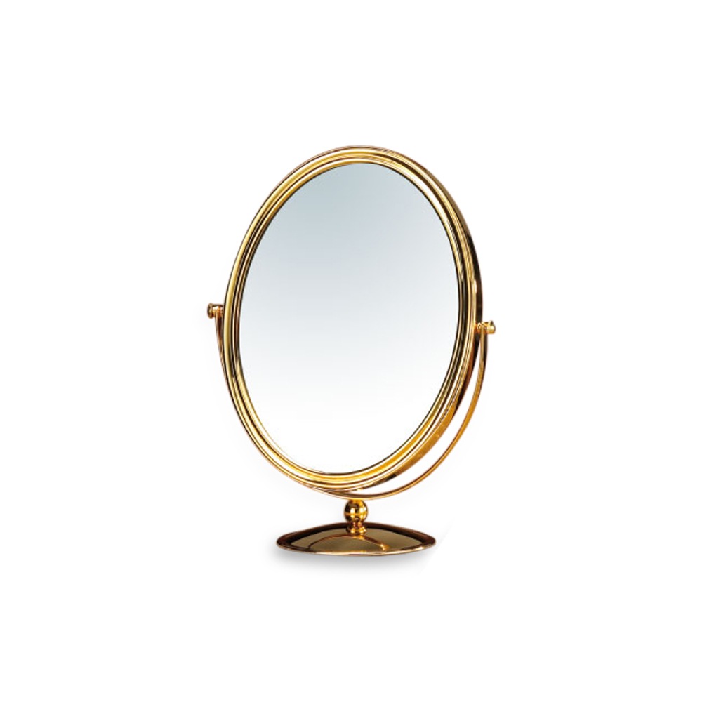 Oval Gold Finished Two Side Mirror