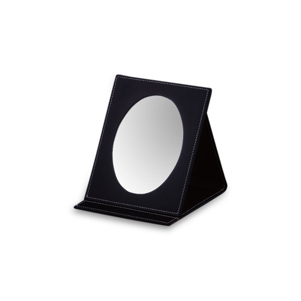 Black Small Oval Foldable Mirror