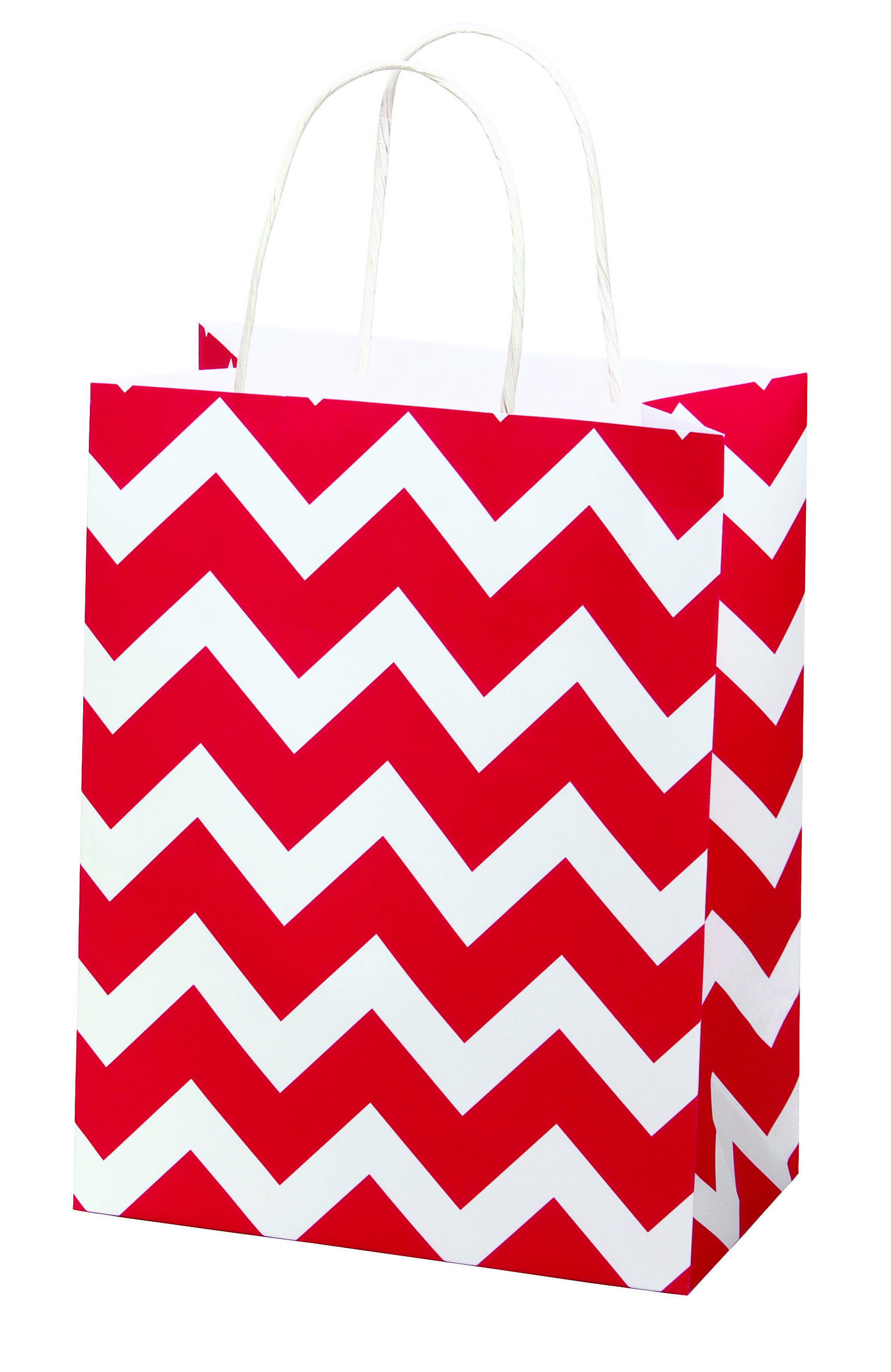 Red Chevron Kraft Bags