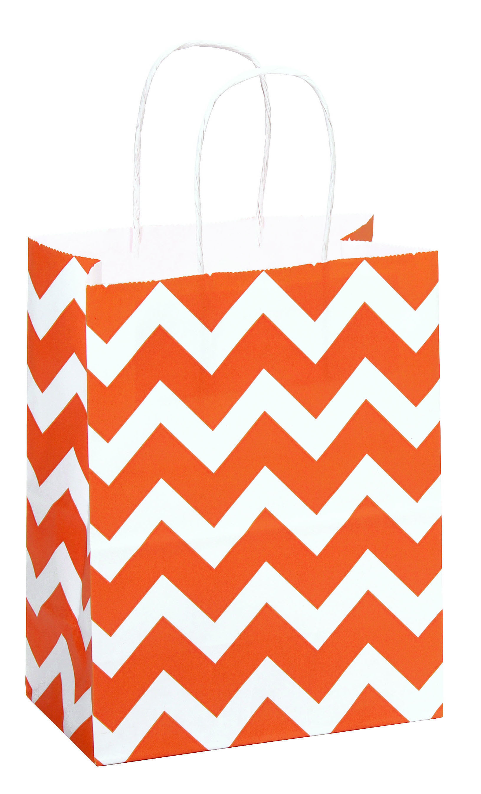 Orange Chevron Kraft Bags