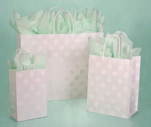 Small Polka Dot Pearl Paper Shoppers