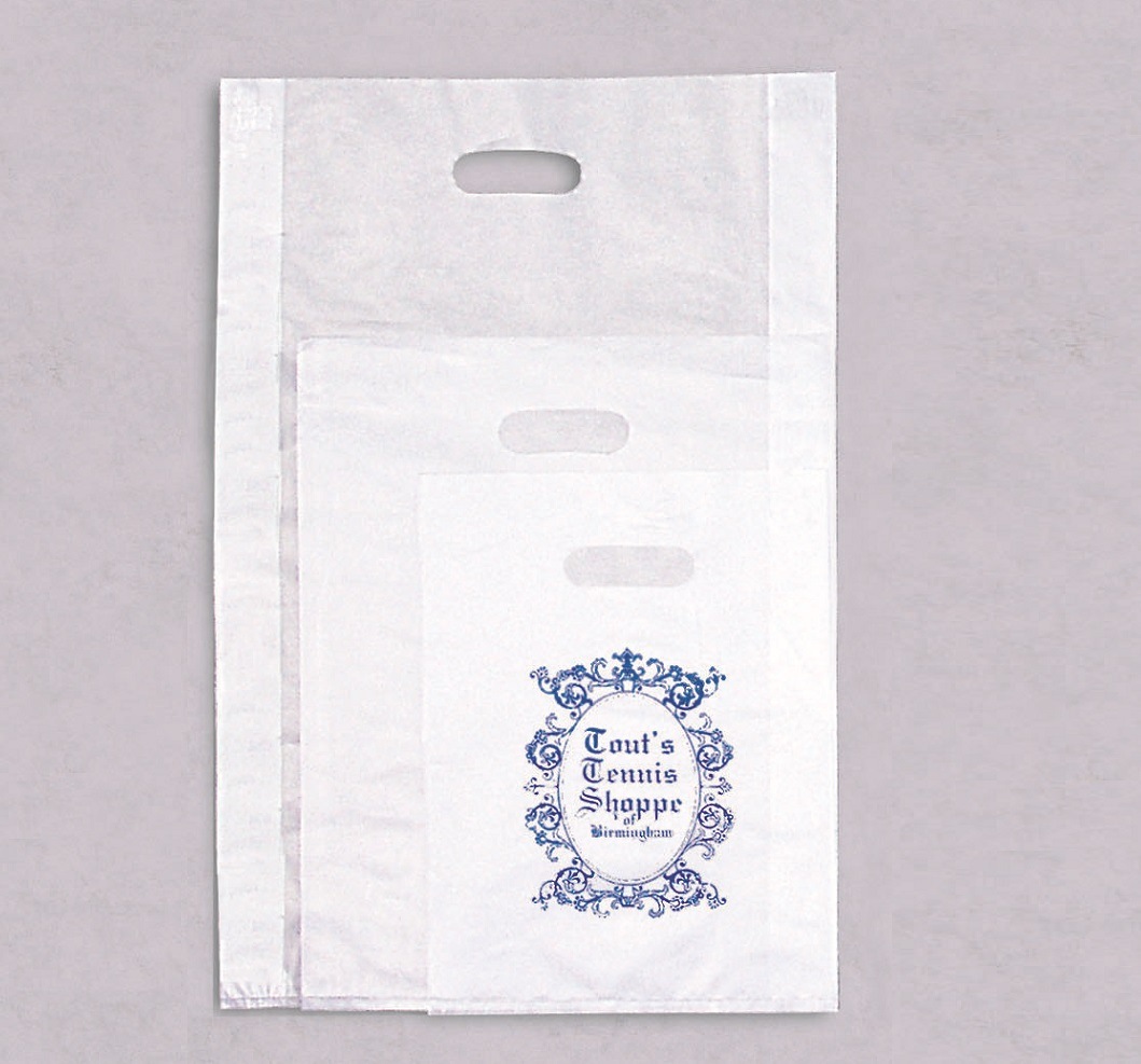 Frosted Merchandise Bags with Die-Cut Handle