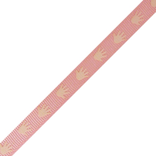 Baby Hand Print Ribbon on Grosgrain