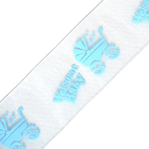 "Welcome Baby" Print on Sheer