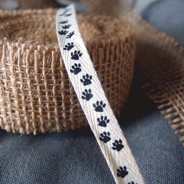 Cotton Ribbon with Paw Print