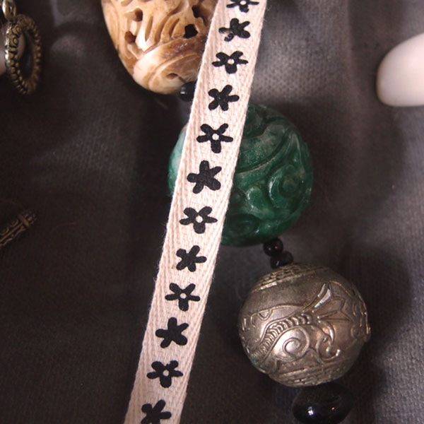 Cotton Ribbon with Flower Print