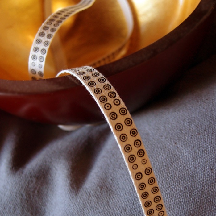 Cotton Ribbon with Bullseye Print